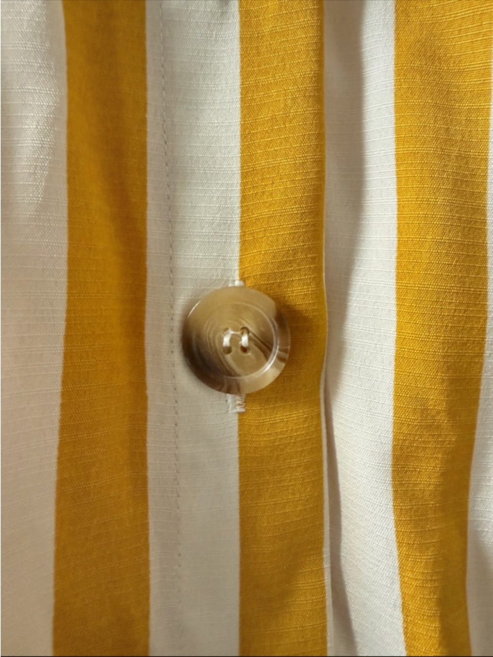 Style House yellow/white striped cami dress button-through front, patch pockets - Picture 5 of 5